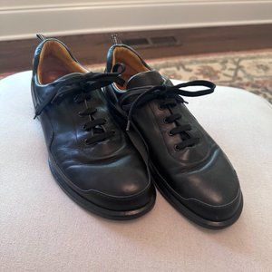 Hermes Men's Black leather lace up shoes